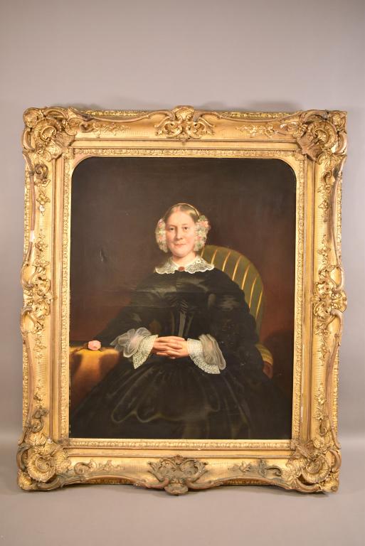 MONUMENTAL 19TH CENTURY PORTRAIT OF A LADY (1 of 10)