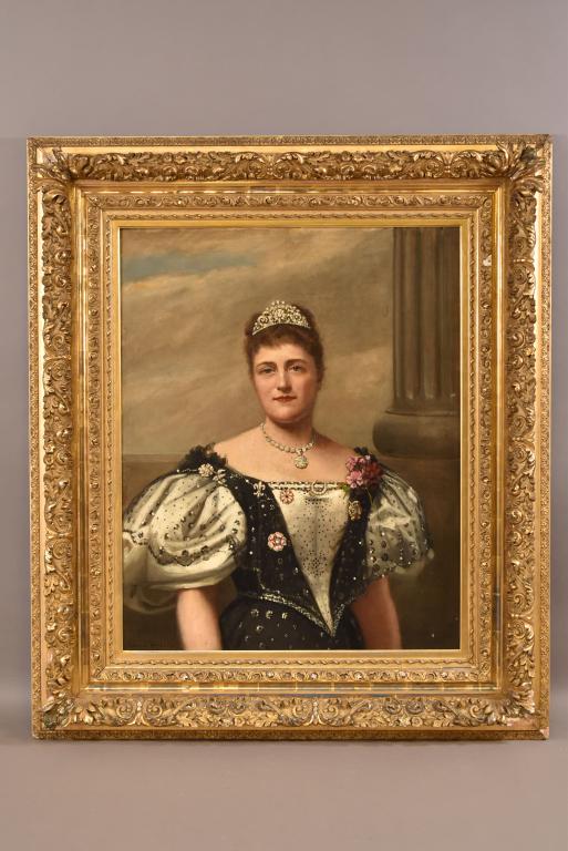 ANTIQUE QUEEN VICTORIAN PORTRAIT PAINTING (1 of 6)