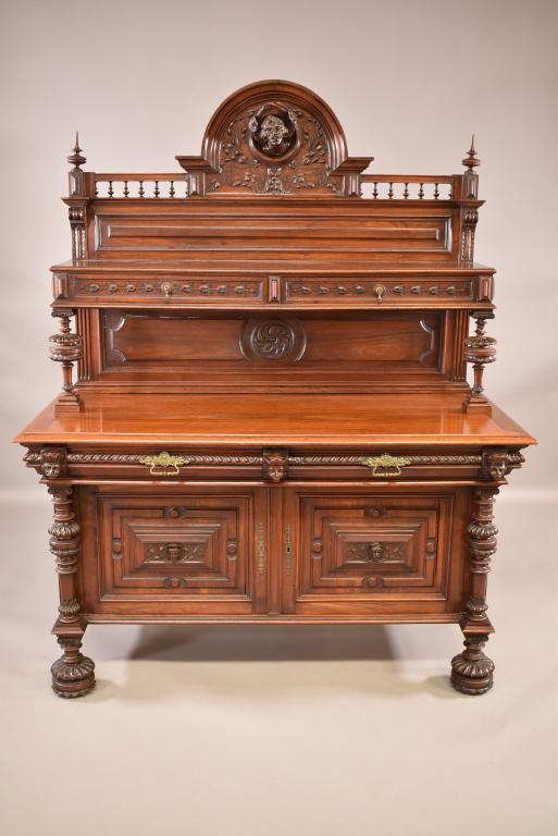 1900'S HIGHLY CARVED EUROPEAN SIDEBOARD (1 of 9)