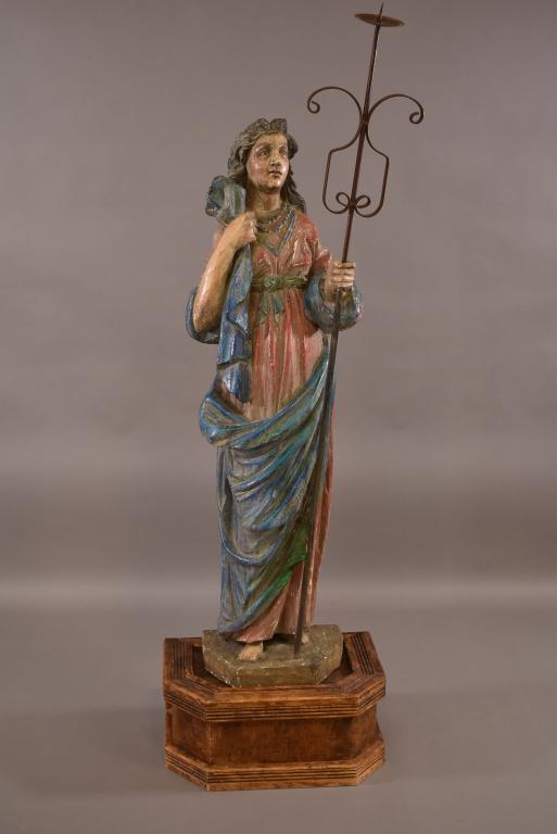 LARGE ANTIQUE PLASTER SANTO STATUE (1 of 4)