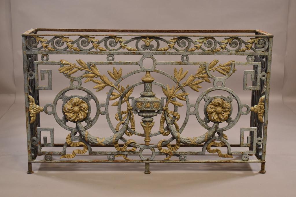 LARGE ANTIQUE FRENCH IRON CONSOLE TABLE (1 of 4)