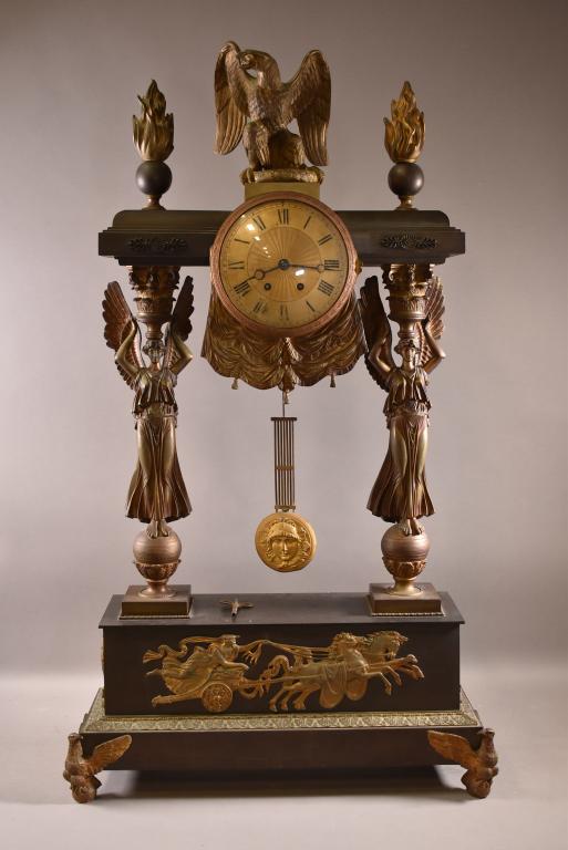 MONUMENTAL FRENCH EMPIRE MANTLE CLOCK (1 of 9)