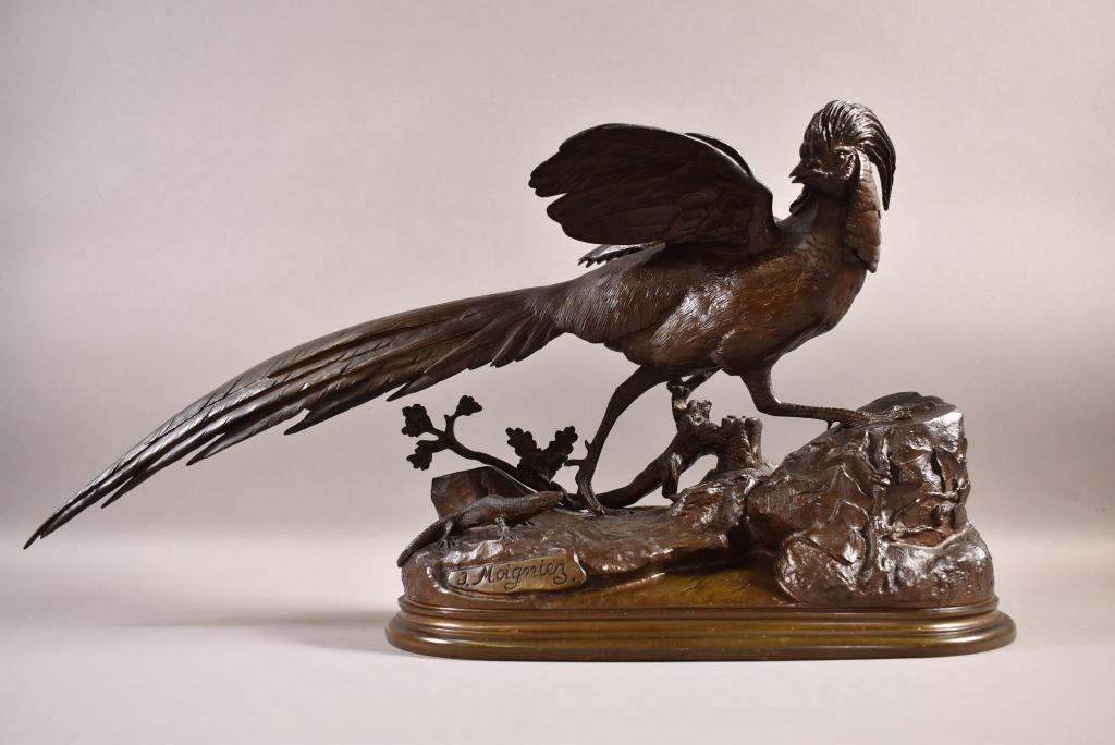 JULES MOIGNIEZ BRONZE PHEASANT STATUE (1 of 5)