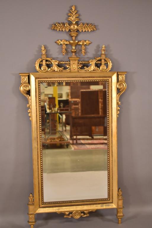 ORNATE GOLD GILT WOOD & GESSO WALL MIRROR (1 of 4)
