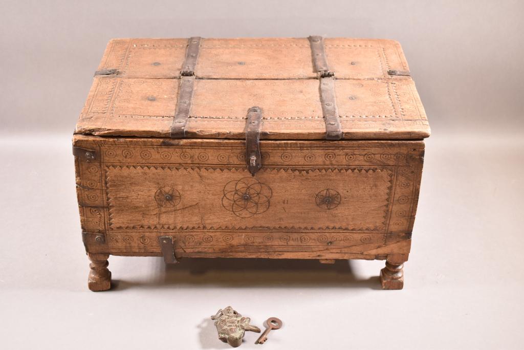 18TH CENTURY METAL STRAPPED DOCUMENT BOX (1 of 6)