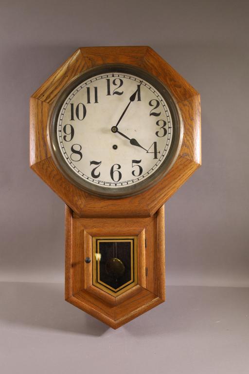 SESSIONS OAK REGULATOR WALL CLOCK (1 of 3)