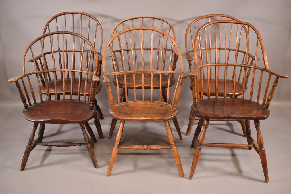 6 ANTIQUE WINDSOR HOOP BACK ARM CHAIRS (1 of 3)