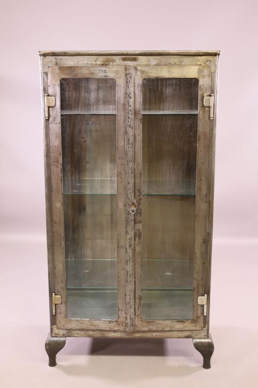 ANTIQUE METAL DOCTORS CABINET (1 of 4)
