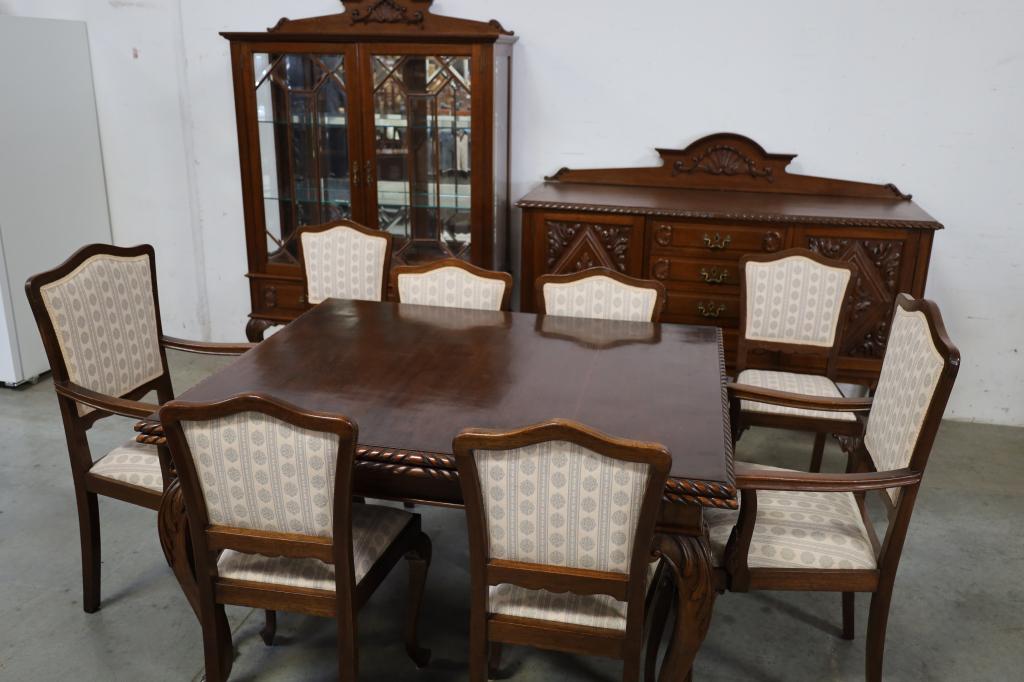 ANTIQUE 11 PIECE MAHOGANY DINING ROOM SET (1 of 6)