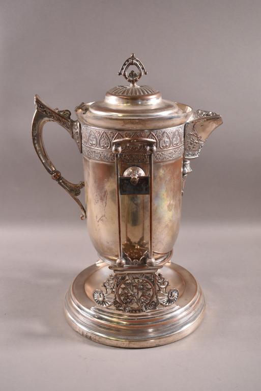 VICTORIAN SILVERPLATED TIPPING KETTLE (1 of 4)