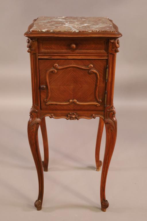 1920'S FRENCH MARBLE TOP NIGHTSTAND (1 of 4)