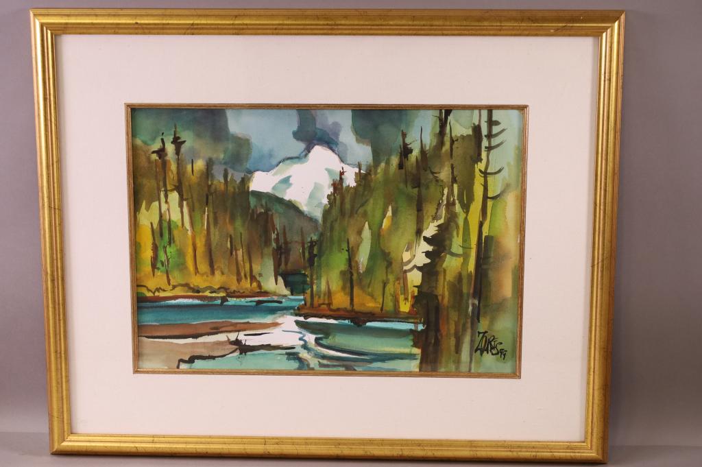 MILFRED ZORNES "SALMON RIVER NUMBER 2" WATERCOLOR (1 of 4)