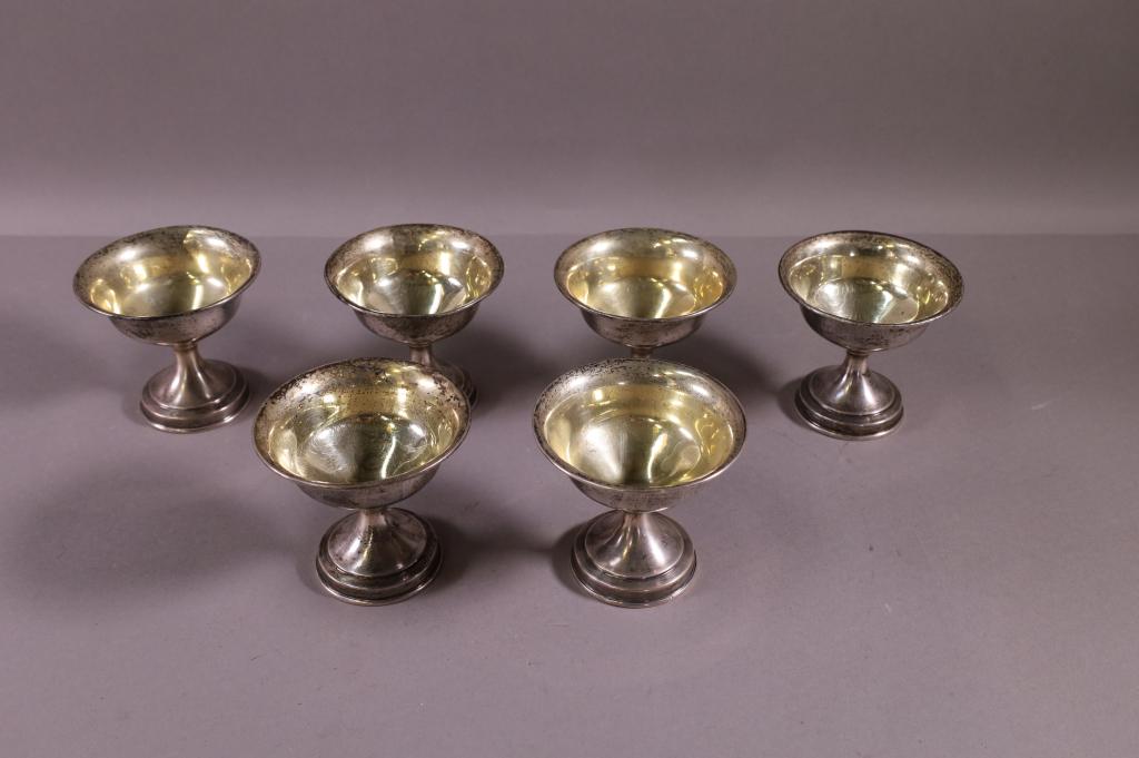 6 STERLING WEIGHTED SHERBET CUPS (1 of 3)