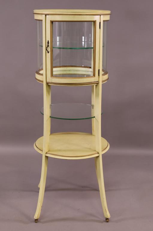 CURVED GLASS FRENCH STYLE CURIO (1 of 3)