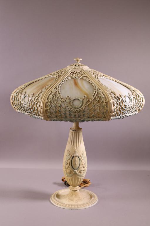 1920'S WHITE SLAG GLASS LAMP (1 of 3)