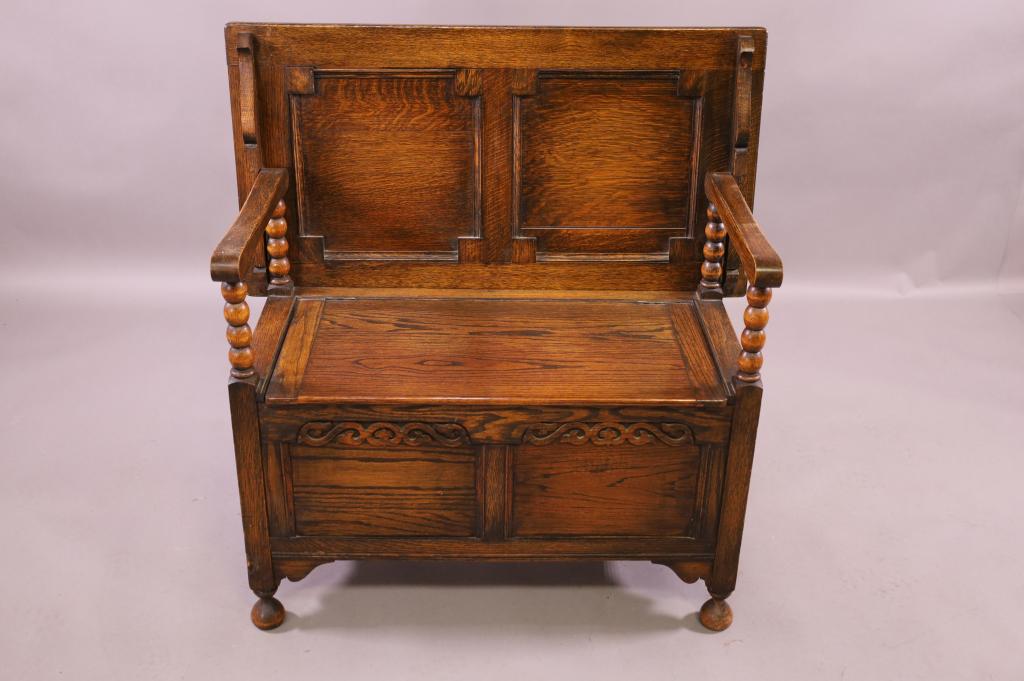 1910'S ENGLISH OAK HALL BENCH TABLE (1 of 4)