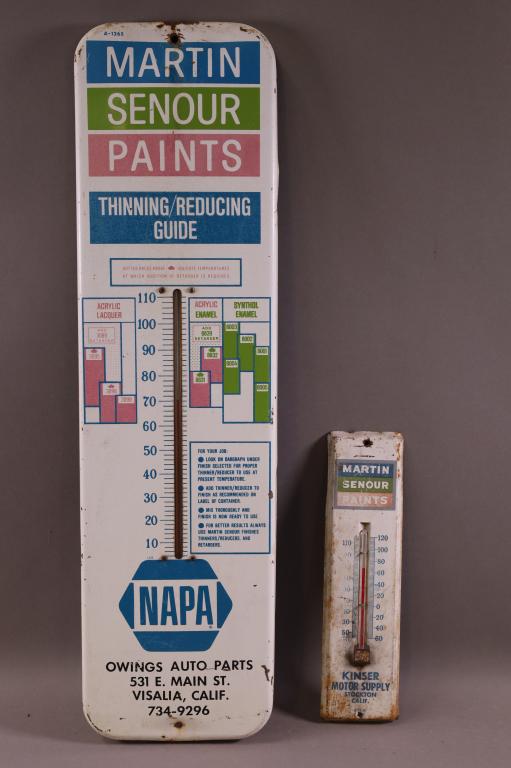 2 MARTIN SENOUR PAINTS THERMOMETERS (1 of 3)