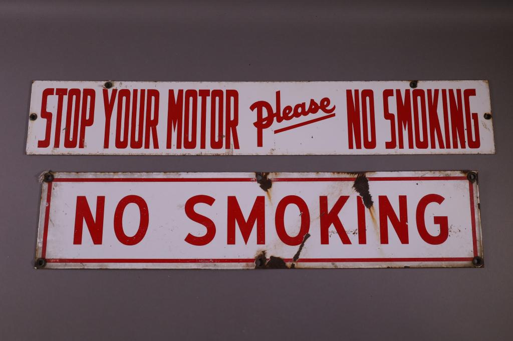 2 NO SMOKING PORCELAIN SIGNS (1 of 2)