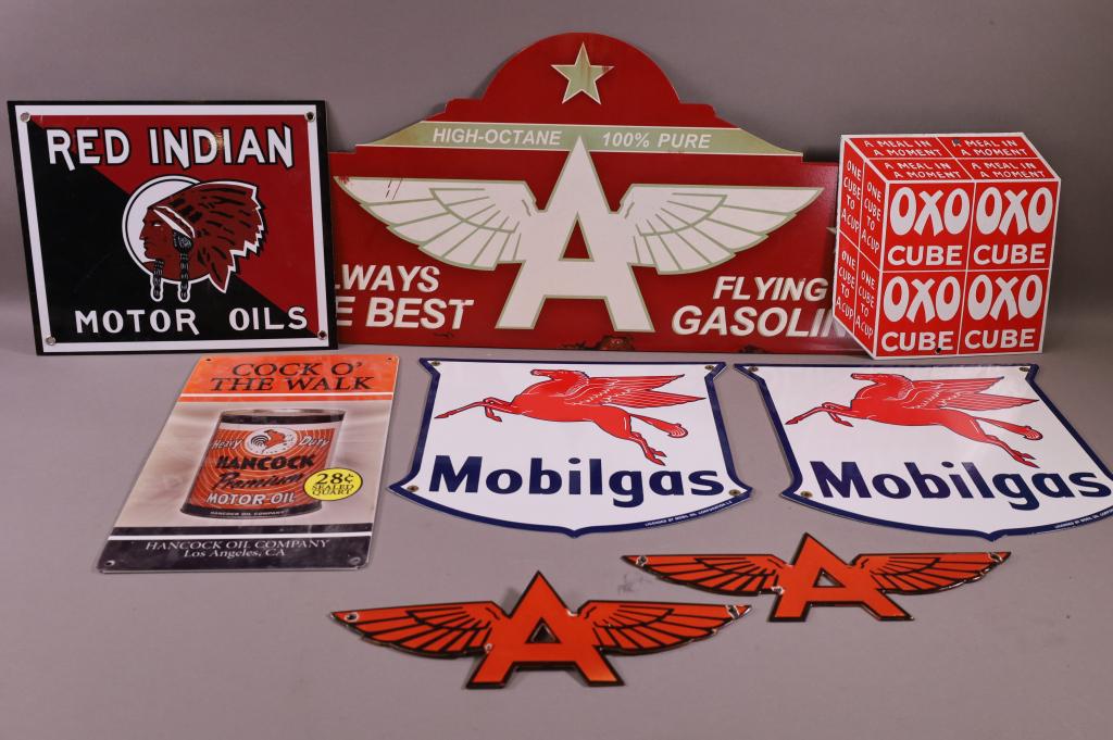 LOT OF 8 MISC REPRODUCTION SIGNS (1 of 6)