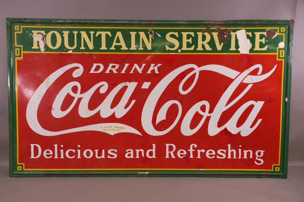 LARGE COCA COLA FOUNTAIN SERVICE SSP SIGN (1 of 5)