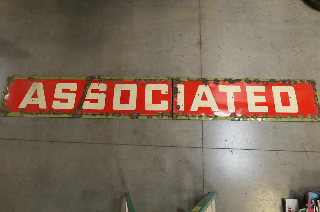 2 PIECE ASSOCIATED PORCELAIN SIGN (1 of 3)
