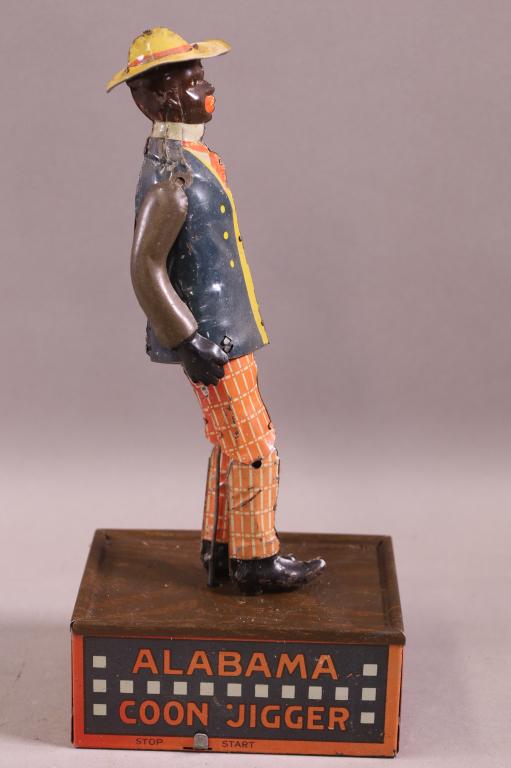 ALABAMA COON JIGGER WIND UP TIN TOY: MADE BY FERDINAND STRAUSS WIND UP TOY. DATED 1910. NON WORKING. 10" H