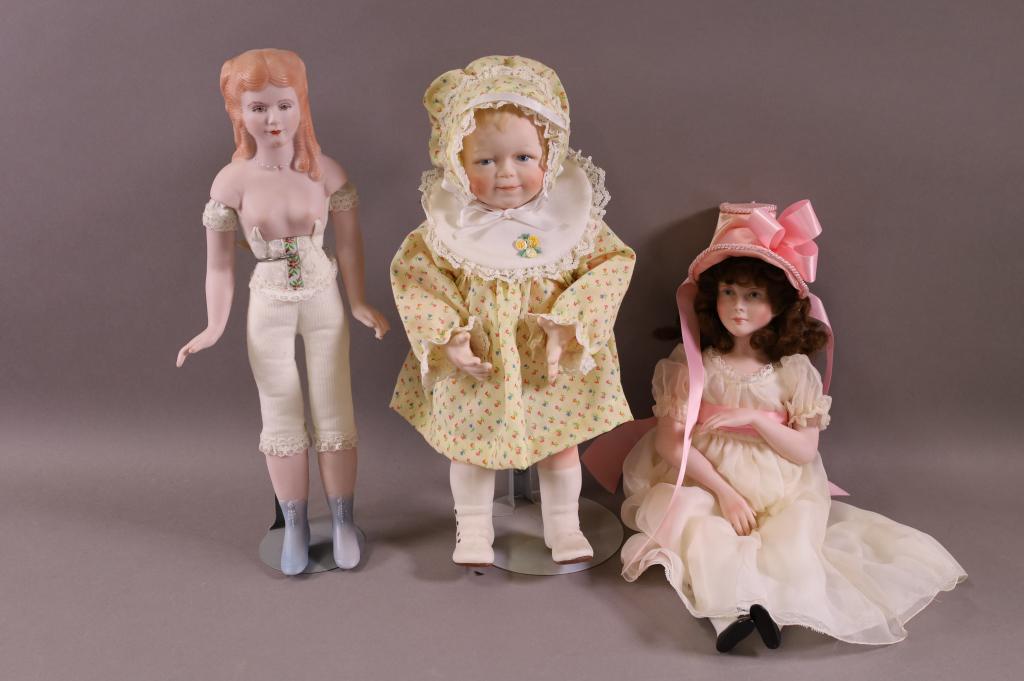 3 CONTEMPORARY PORCELAIN DOLLS (1 of 5)
