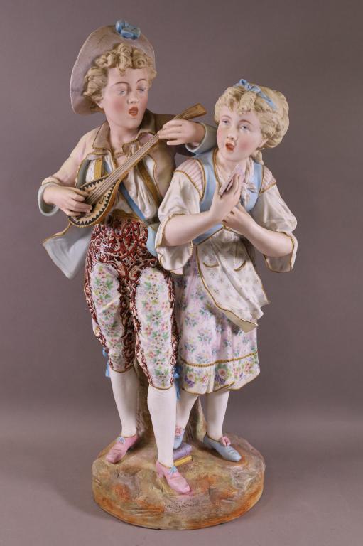 LARGE FRENCH BISQUE FIGURAL GROUPING (1 of 4)
