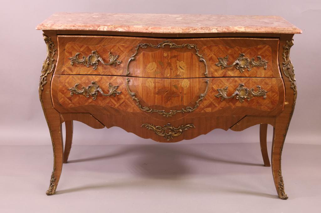 1920'S FRENCH MARBLE TOP BOMBAY CHEST (1 of 6)
