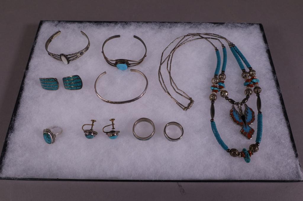 9 PIECES OF NATIVE AMERICAN JEWELRY (1 of 5)
