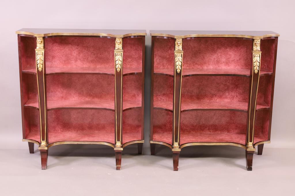 PAIR OF ITALIAN STYLE OPEN BOOKCASES (1 of 4)