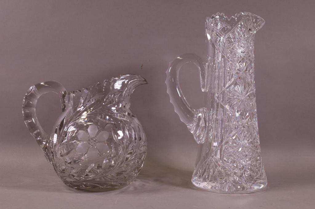 2 CUT GLASS PITCHERS (1 of 4)