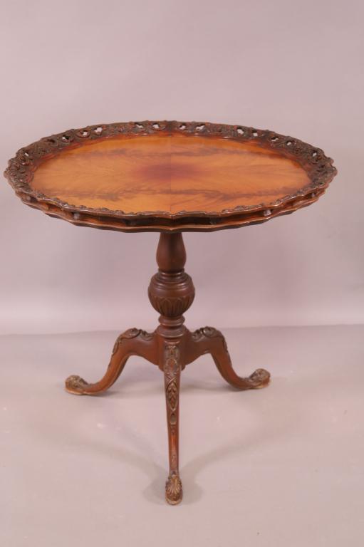 CARVED MAHOGANY PIE CRUST TABLE (1 of 3)