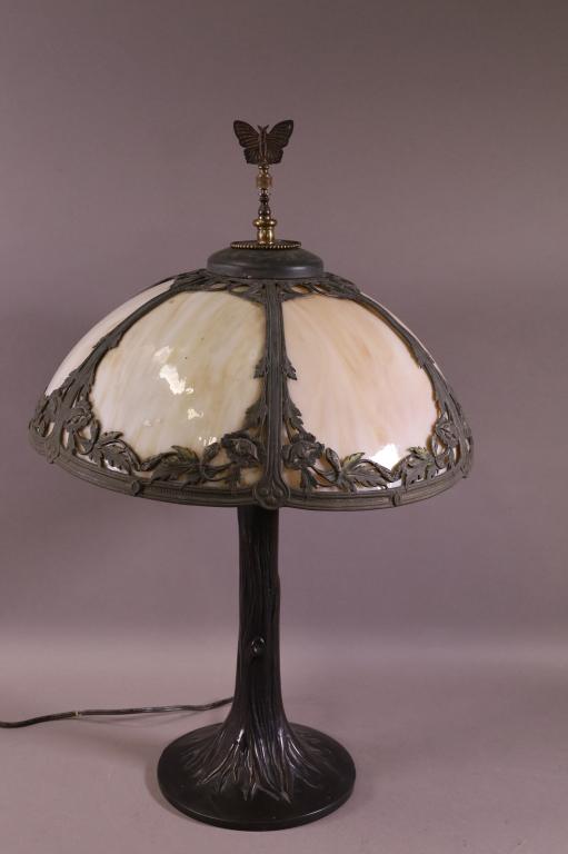 SLAG GLASS TABLE LAMP (1 of 4)