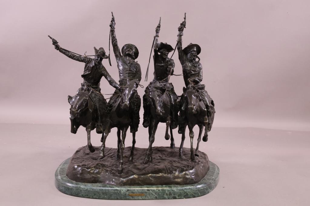 LARGE REMINGTON "COMING THROUGH THE RYE" BRONZE (1 of 6)