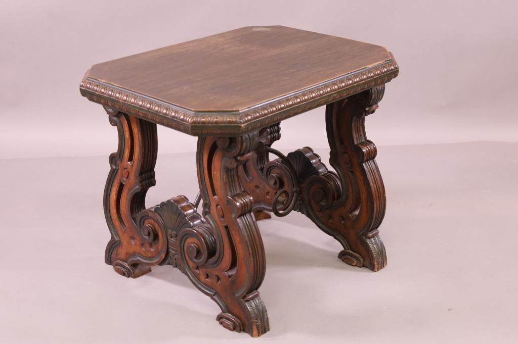 1900'S SPANISH STYLE IRON TRESTLE TABLE (1 of 4)