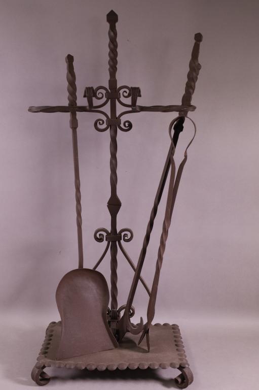 4 PIECE IRON SPANISH STYLE FIREPLACE SET (1 of 4)