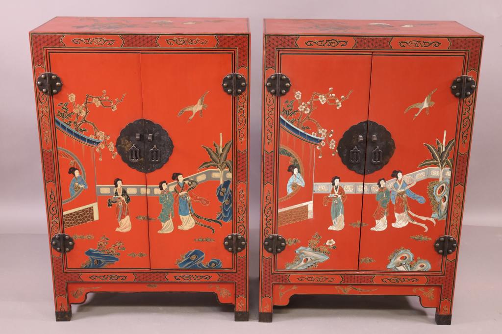 PAIR OF CHINESE LACQUER CABINETS (1 of 6)