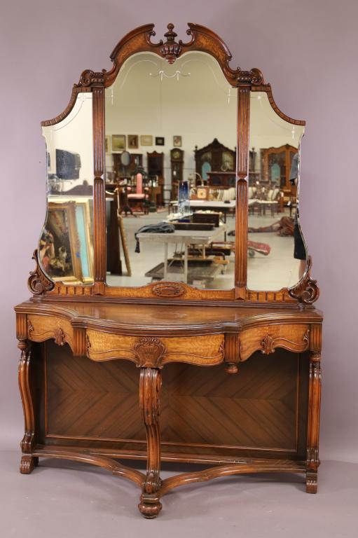 UNUSUAL 1930'S WALNUT VANITY (1 of 6)