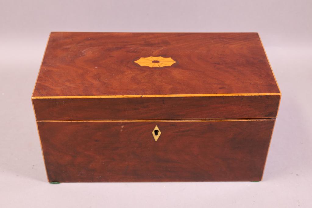 19TH CENTURY ENGLISH INLAID TEA CADDY (1 of 5)