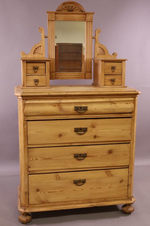 ANTIQUE PINE DRESSER WITH MIRROR (1 of 4)