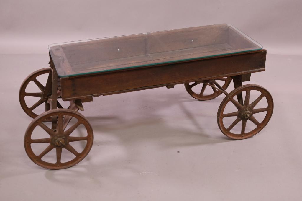 ANTIQUE WAGON COFFEE TABLE (1 of 5)