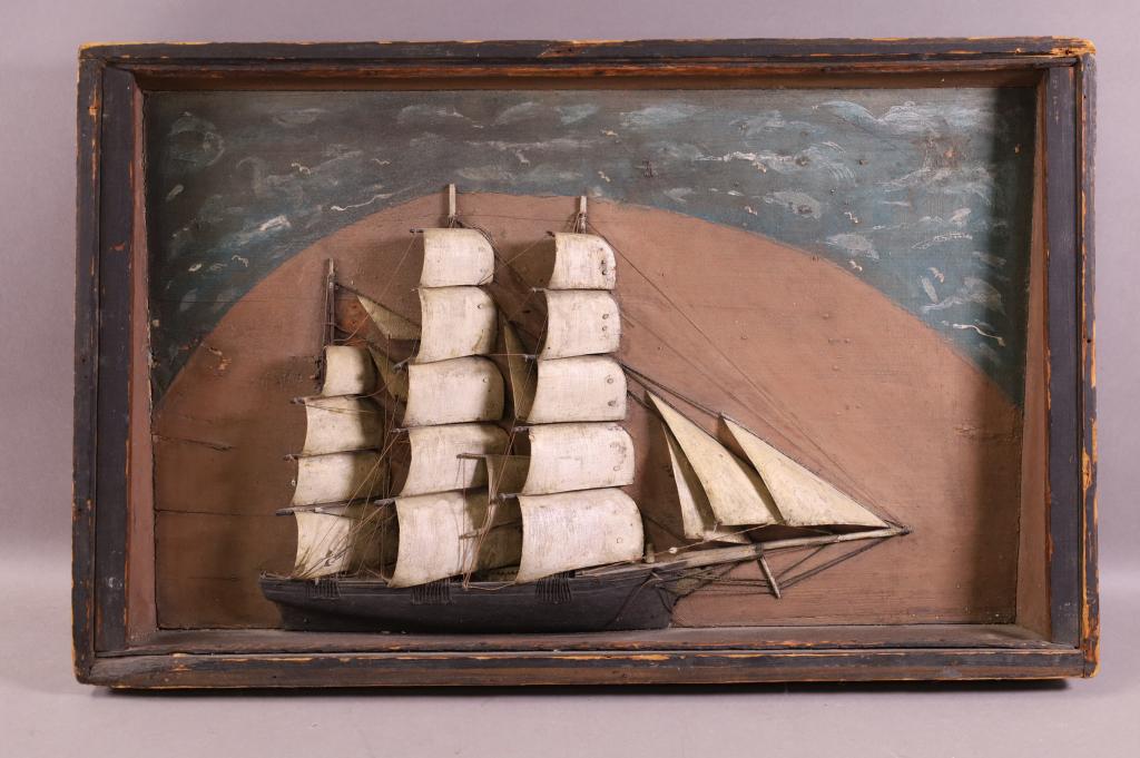 19TH CENTURY HALF HULL MODEL SHIP (1 of 4)