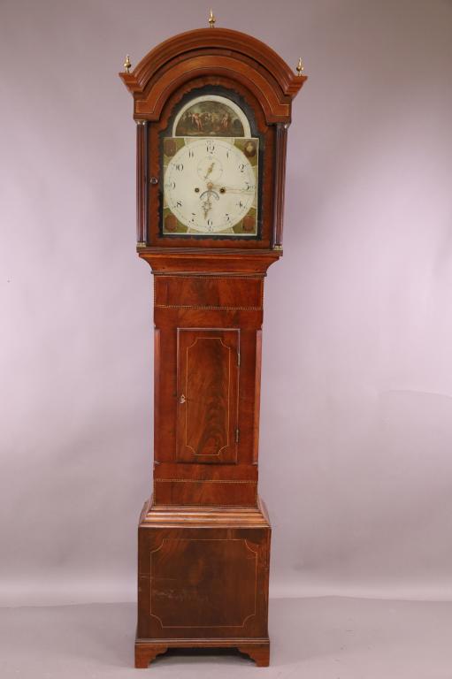 19TH CENTURY INLAID MAHOGANY GRANDFATHER CLOCK (1 of 10)