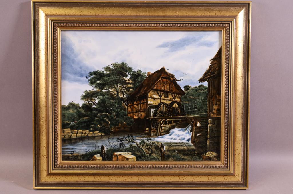 DELFT FRAMED PORCELAIN PLAQUE (1 of 4)