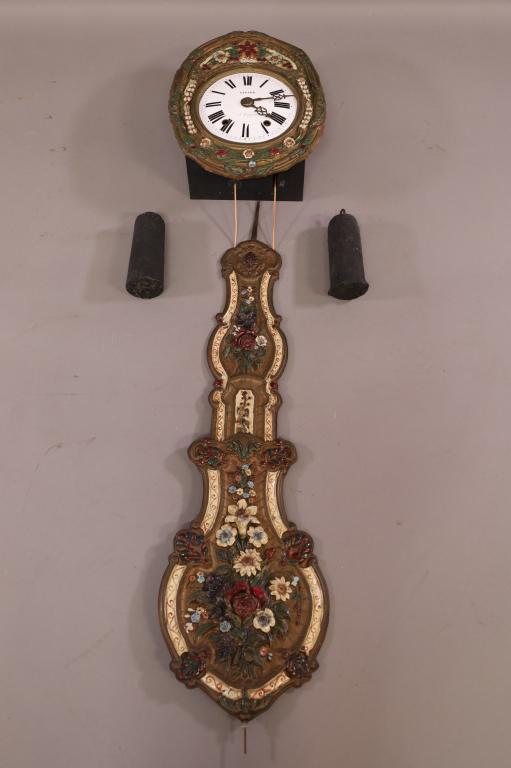 19TH CENTURY FRENCH HANGING WALL CLOCK (1 of 3)