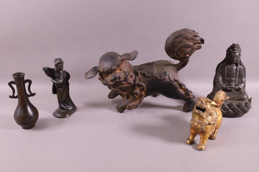 5 CHINESE METAL TABLE ITEMS (1 of 4)