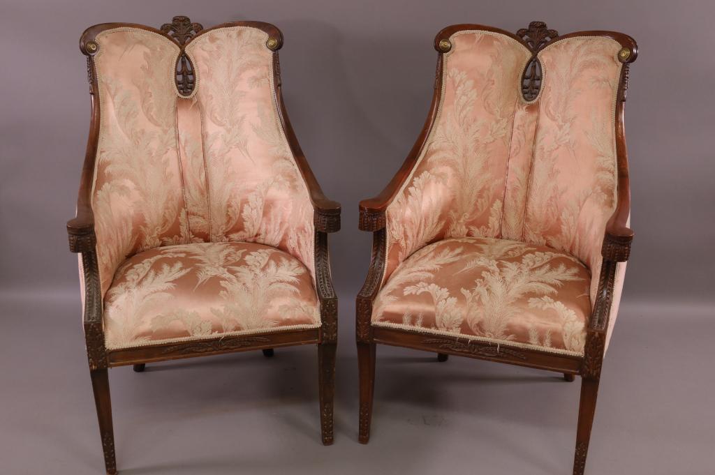 PAIR OF MAHOGANY PARLOR CHAIRS (1 of 5)
