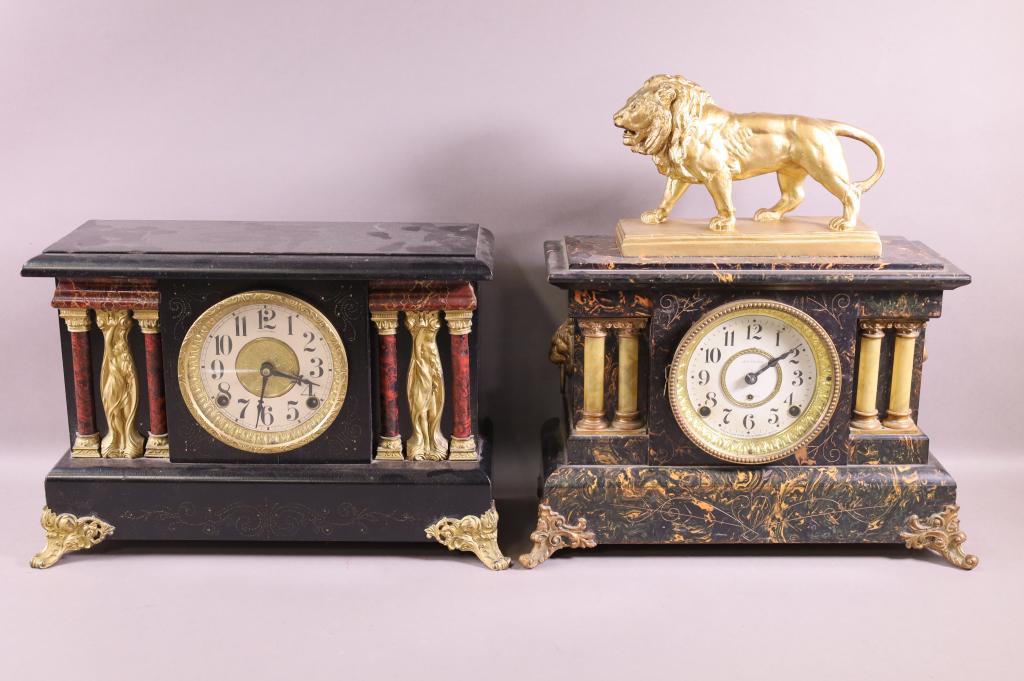 2 VICTORIAN MANTLE CLOCKS (1 of 4)