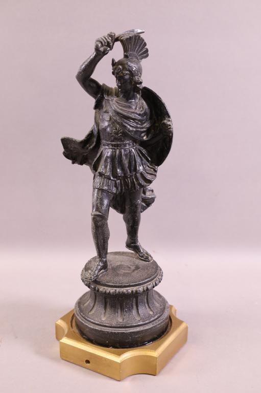 ANTIQUE SPELTER SOLDIER STATUE (1 of 3)